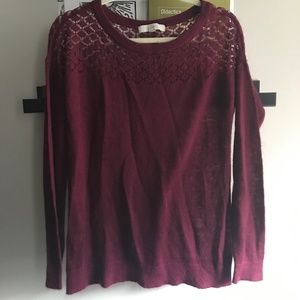 Cranberry Long Sleeve Lightweight Sweater